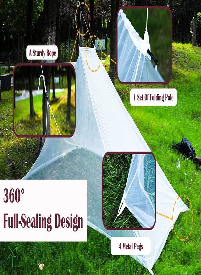 Aventik No-See-Ums Camping Mosquito Net Bed Compact and Ultra-Light for Travel，Finest Holes Mesh 2000 Noseeum Netting for Camping and Hiking, Without Sleeping Mat (Single Brown Color, M) - Image 4
